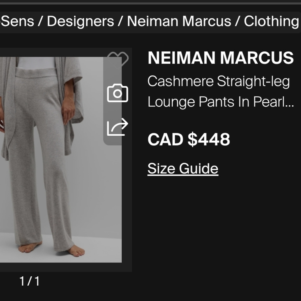 Neiman Marcus Gray 100% Cashmere Knit Classic Cropped Low Rise Lounge Pants - Picture 6 of 14